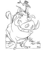 A coloring page of the lion king